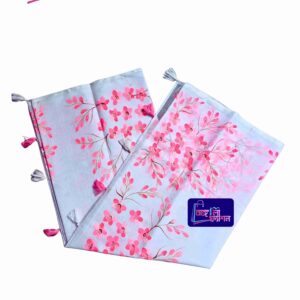 Cherry Handpaint saree White Bangali Fashion