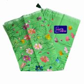 Cosmos Handpaint Saree Green Bangali Fashion